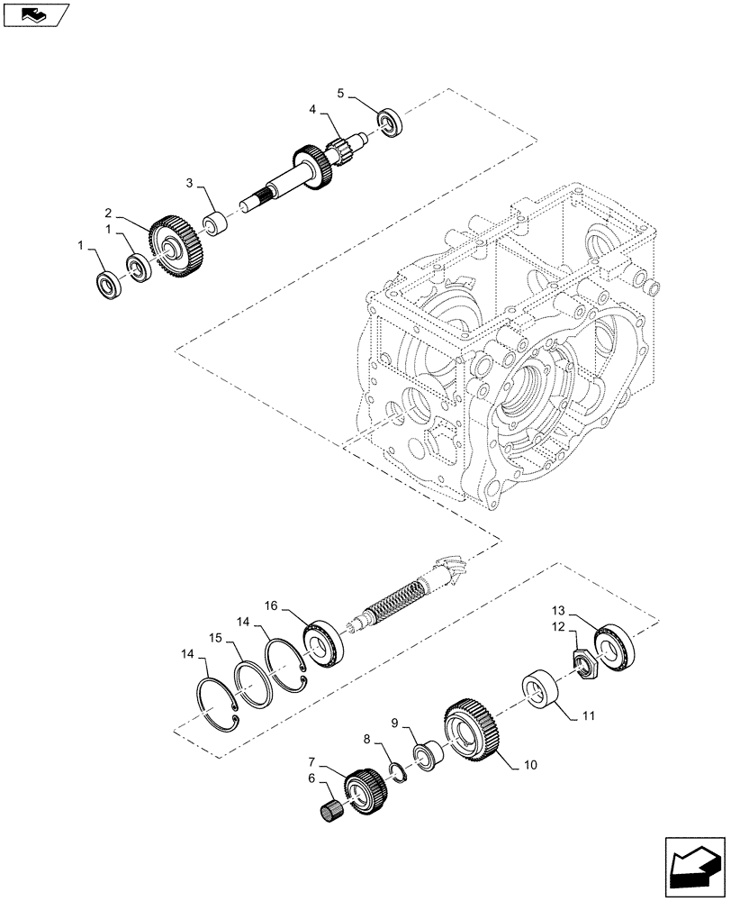 Схема запчастей Case IH FARMALL 35A - (21.140.050[01]) - RANGE GEAR, SHAFT, MECHANICAL TRANSMISSION, 2WD (21) - TRANSMISSION