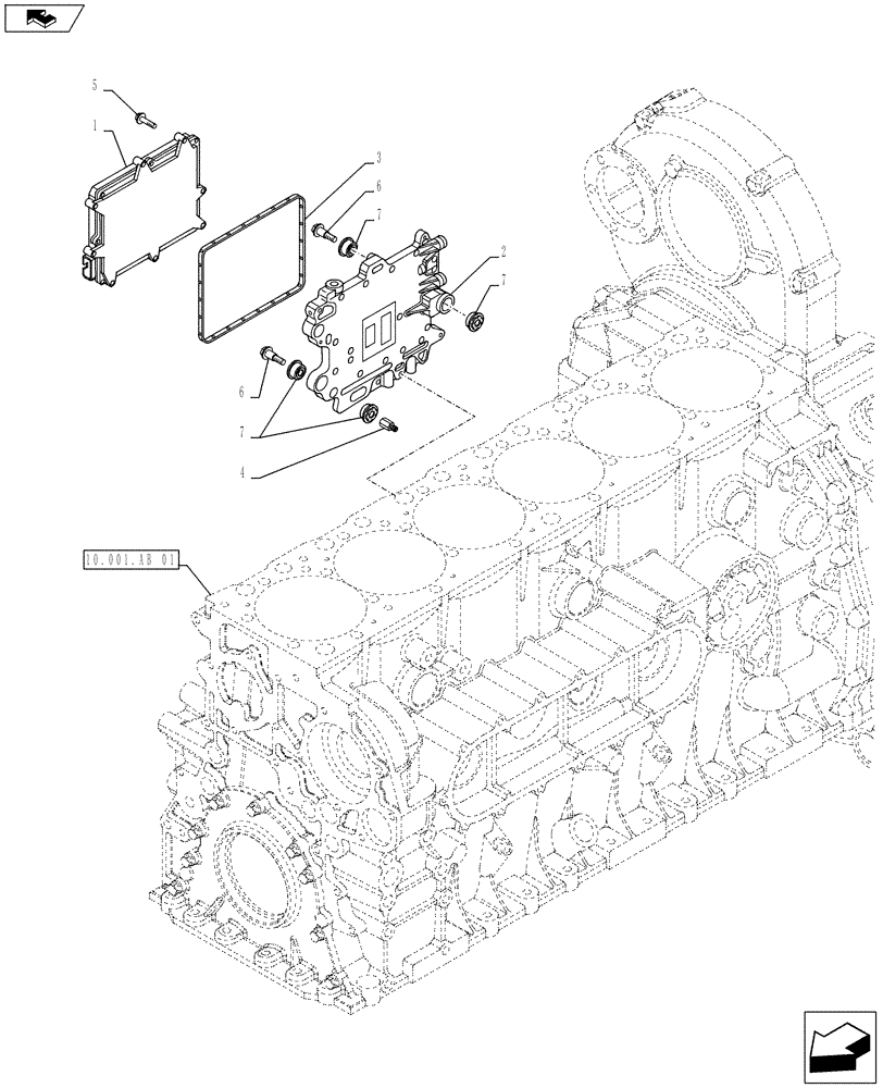 Схема запчастей Case IH F2CFE613L A022 - (55.015.AA) - ENGINE, ELECTRONIC CONTROL UNIT (55) - ELECTRICAL SYSTEMS