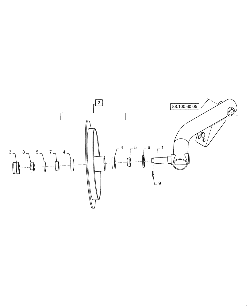 Схема запчастей Case IH RB565 - (88.100.60[06]) - DIA KIT, GATHERING WHEEL ARM ASSEMBLY (88) - ACCESSORIES