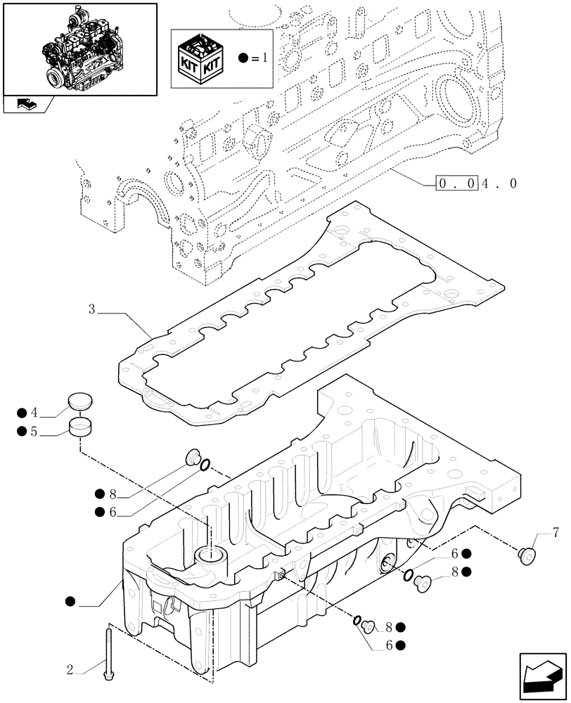 Схема запчастей Case IH PUMA 210 - (0.04.2) - ENGINE OIL SUMP (01) - ENGINE