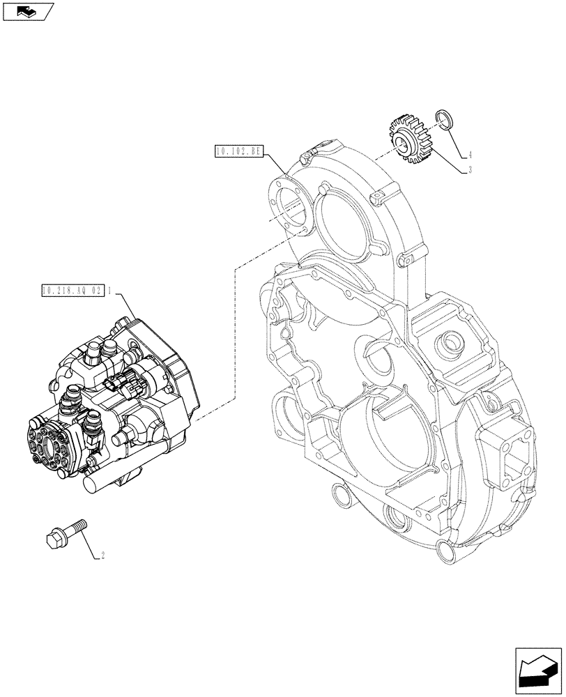 Схема запчастей Case IH F2CFE613L A022 - (10.218.AQ[01]) - FUEL PUMP (10) - ENGINE