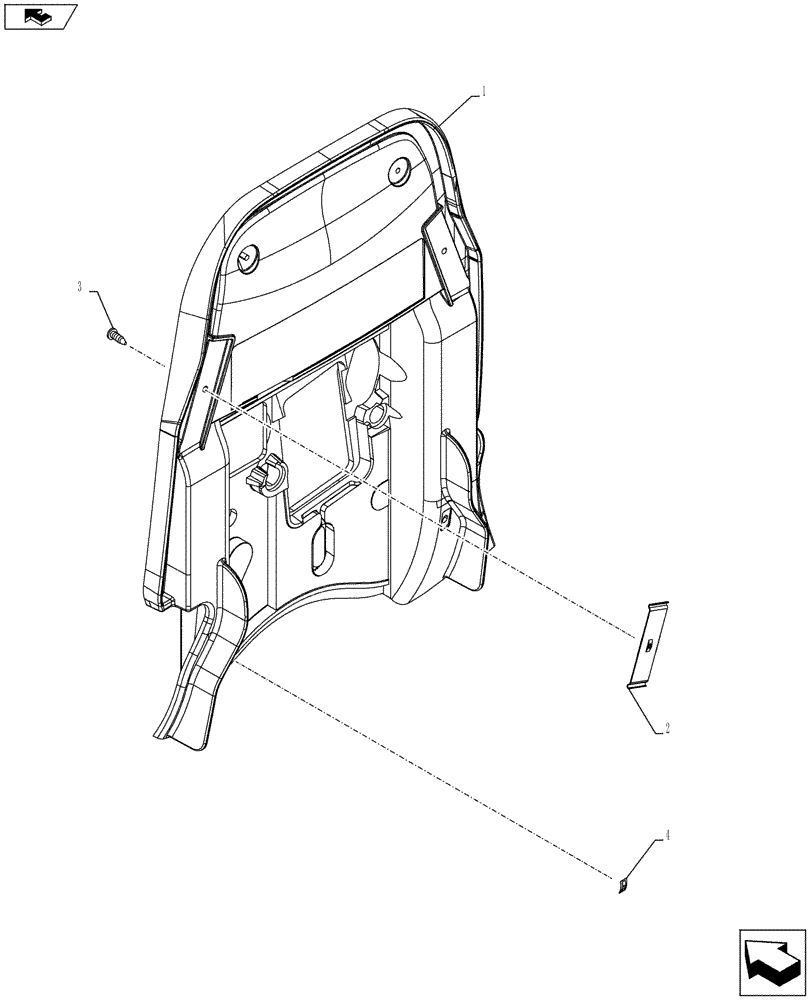 Схема запчастей Case IH PUMA 185 - (90.160.0201) - ABS SYSTEM - SOUND PROOFING BULKHEAD (VAR.743922) (90) - PLATFORM, CAB, BODYWORK AND DECALS