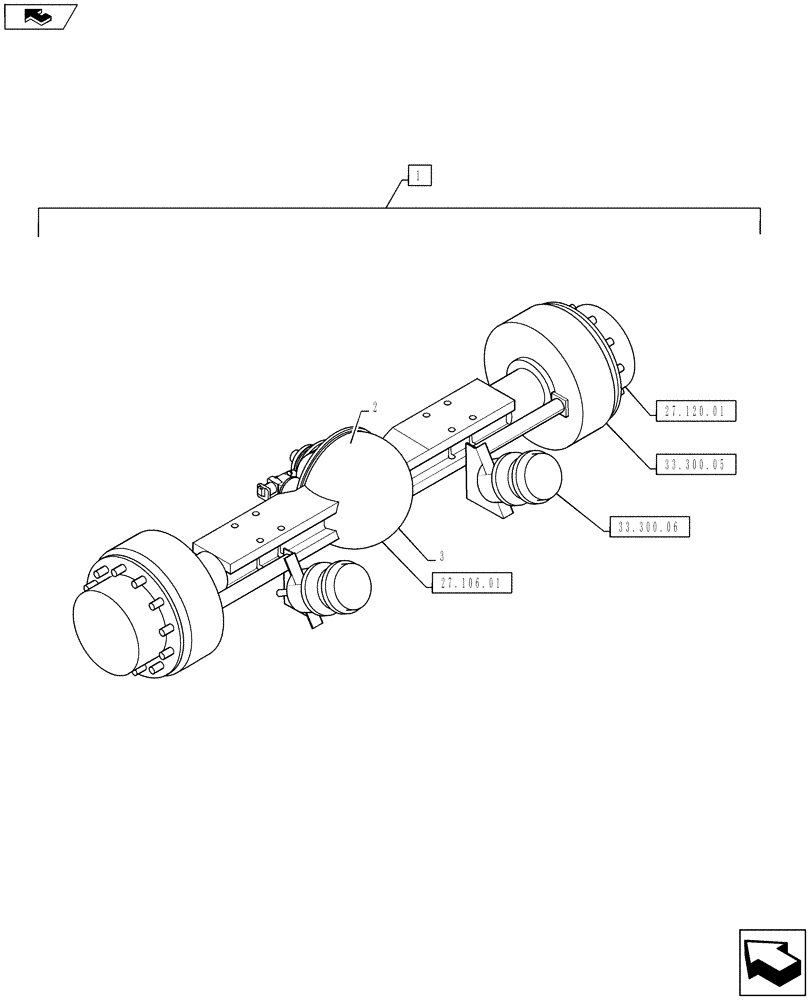 Схема запчастей Case IH TITAN 3530 - (27.100.03[02]) - REAR AXLE ASSY (27) - REAR AXLE SYSTEM