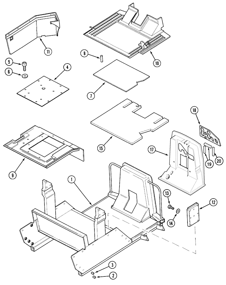 Схема запчастей Case IH 5230 - (9-120) - PLATFORM, TRACTORS WITH ROPS (09) - CHASSIS/ATTACHMENTS