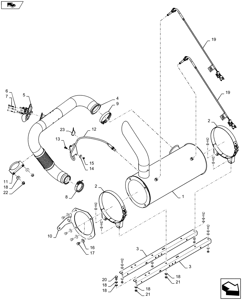 Схема запчастей Case IH 2240 - (10.500.AO[01]) - EXHAUST SYSTEM (10) - ENGINE