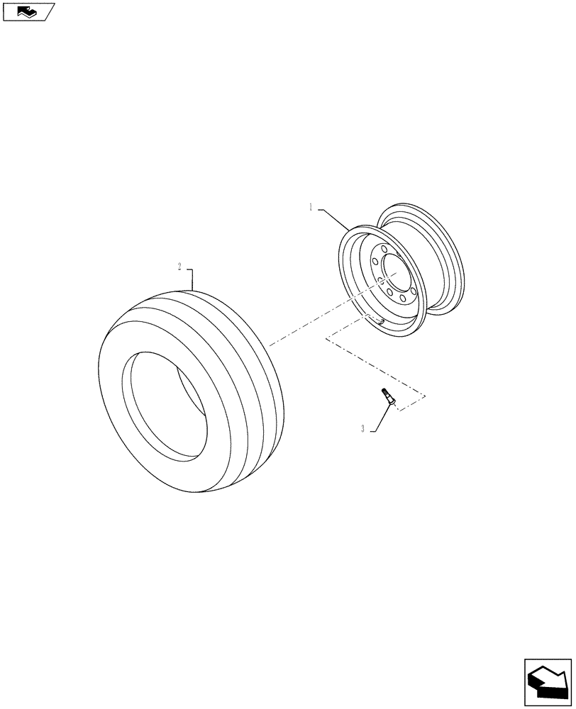 Схема запчастей Case IH SB521 - (44.511.01) - WHEEL ASSY (44) - WHEELS