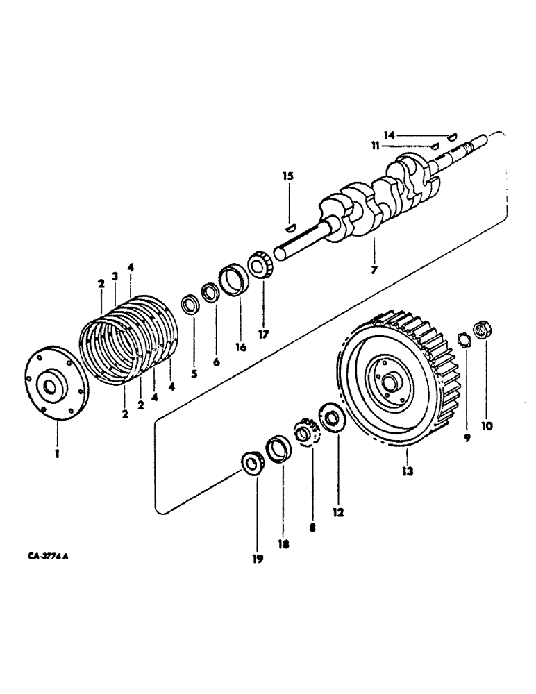 Схема запчастей Case IH DV4D - (L-10) - CRANKSHAFT, FLYWHEEL AND BEARINGS 