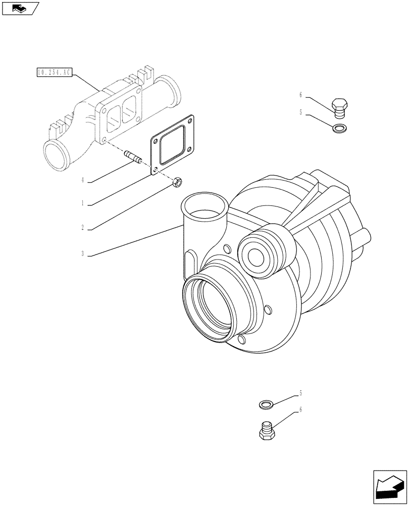 Схема запчастей Case IH F3BFE613E A003 - (10.250.AC) - TURBOCHARGER (10) - ENGINE