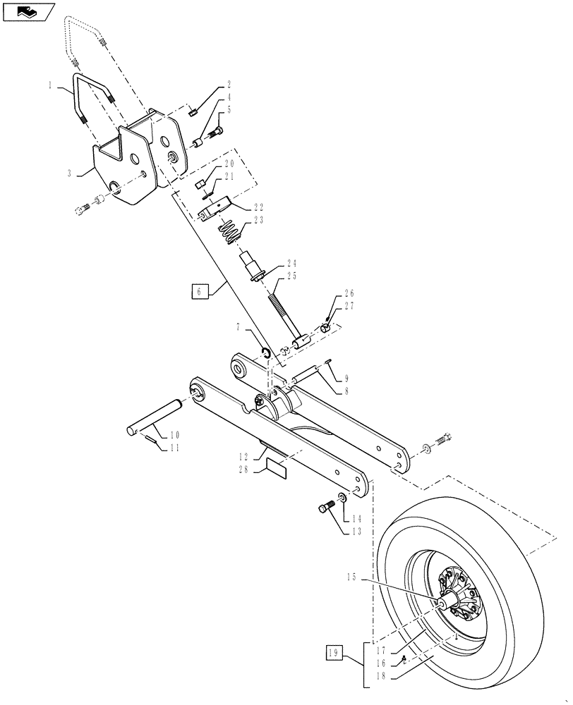 Схема запчастей Case IH 825 - (77.105.AA[01]) - GAUGE WHEEL (77) - SEEDING/PLANTING