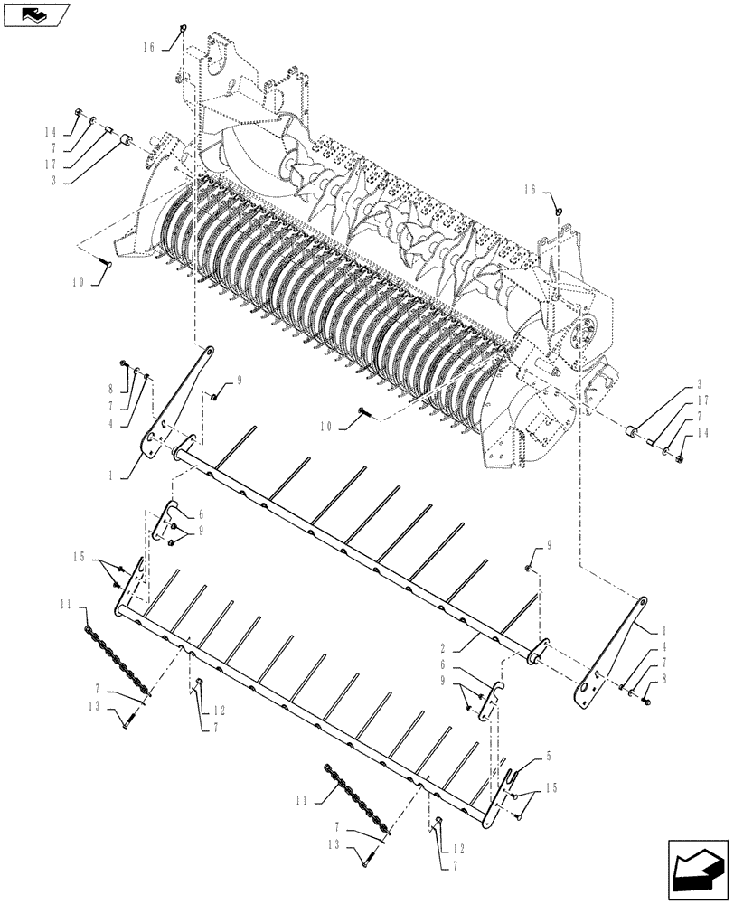 Схема запчастей Case IH RB565 - (60.220.CC[02]) - VAR - 726820 - WINDGUARD, 2M 4-BAR, 2M 5-BAR OVERSHOT FEEDER (60) - PRODUCT FEEDING