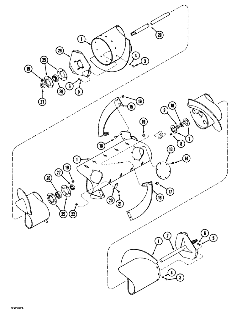 Схема запчастей Case IH 1015 - (9-16) - AUGER ASSEMBLY (58) - ATTACHMENTS/HEADERS