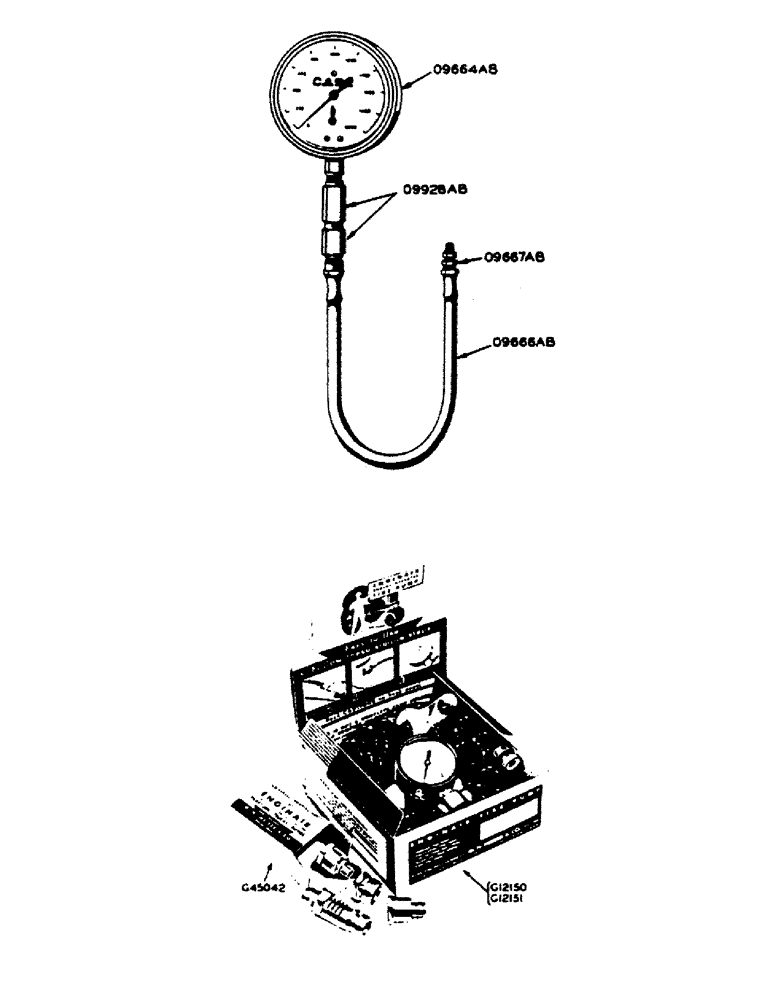 Схема запчастей Case IH 400-SERIES - (223) - 4510AA HYDRAULIC OIL PRESSURE GAUGE, TIRE PUMP AND ADAPTERS (08) - HYDRAULICS