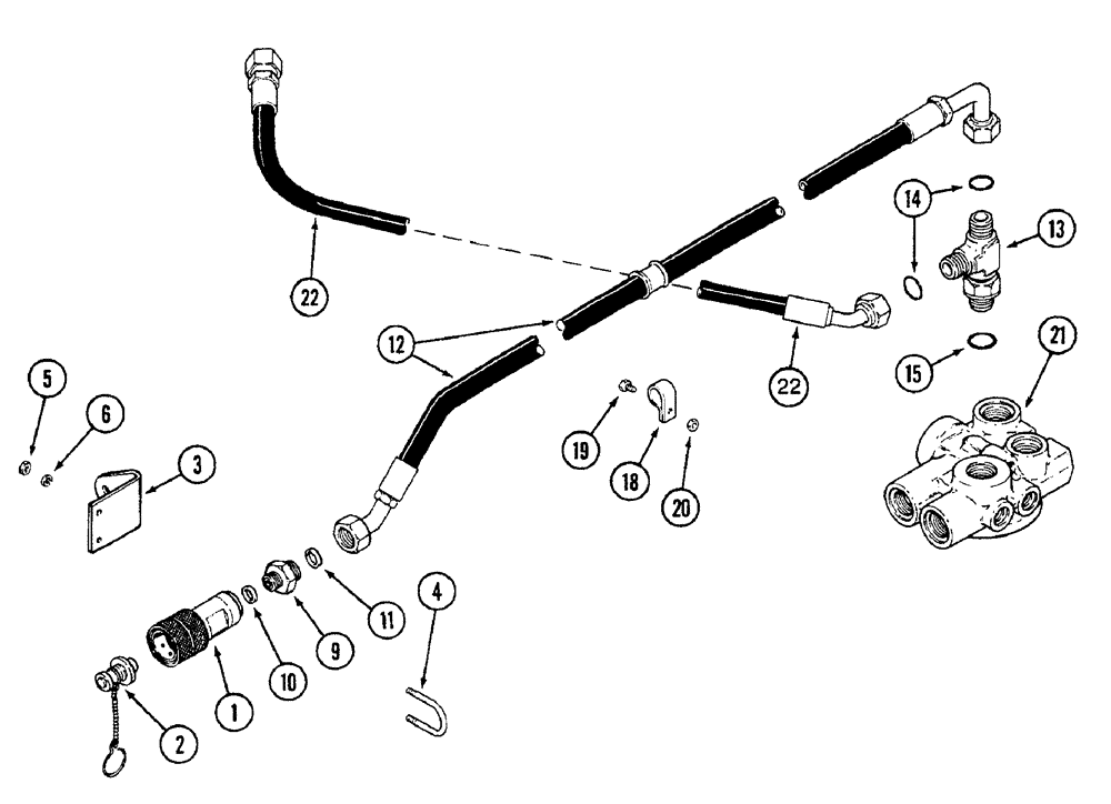 Схема запчастей Case IH 7250 - (8-086) - HYDRAULIC MOTOR OIL RETURN ATTACHMENT (08) - HYDRAULICS