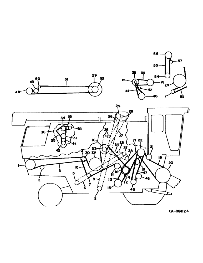 Схема запчастей Case IH 1470 - (02-03) - MISCELLANEOUS, PULLEY, BELT, SPROCKET AND CHAIN DIAGRAM, RIGHT SIDE Accessories & Attachments / Miscellaneous