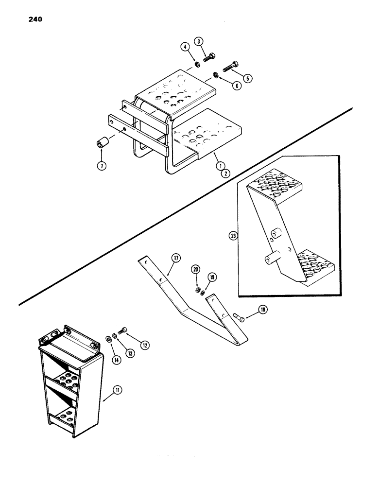 Схема запчастей Case IH 1070 - (240) - STEPS (09) - CHASSIS/ATTACHMENTS