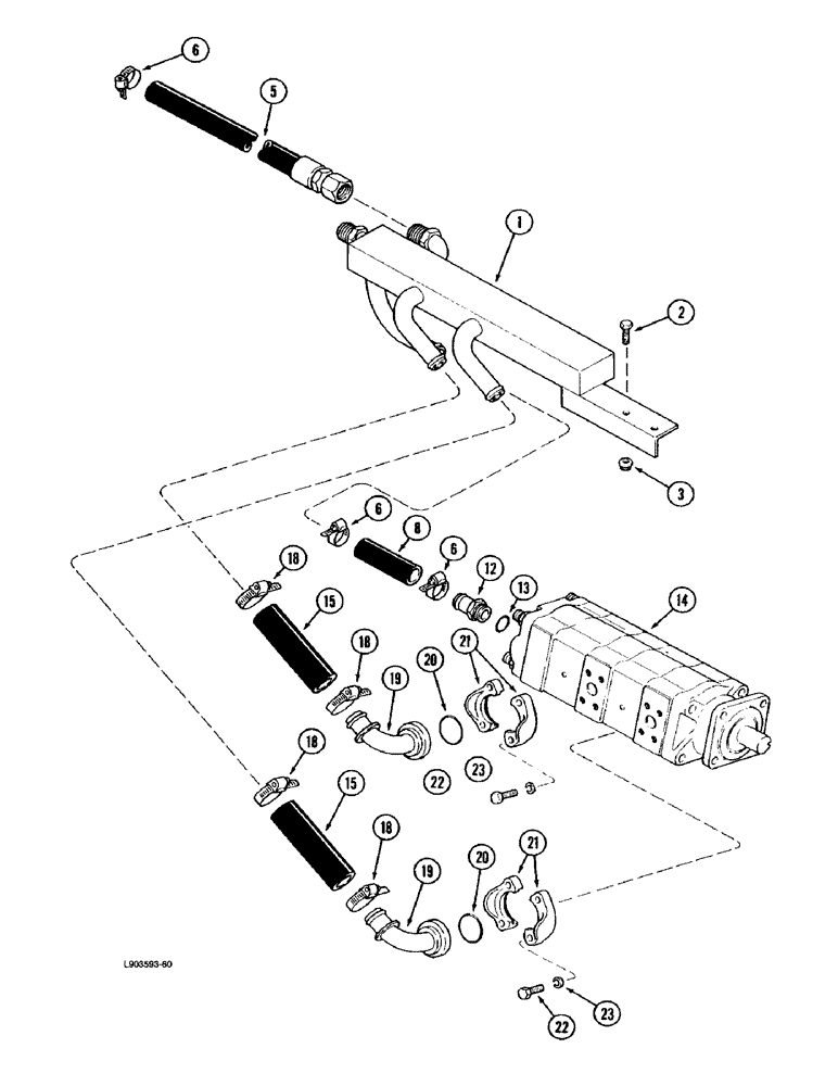 Схема запчастей Case IH 1670 - (8-46) - HEADER AND REEL DRIVE, MANIFOLD AND PUMP (07) - HYDRAULICS