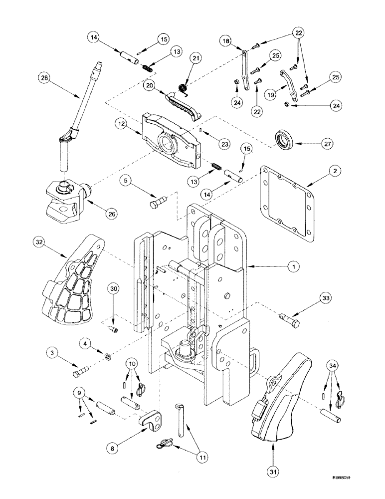 Схема запчастей Case IH MX240 - (9-138) - TRAILER HITCH, MANUAL PIN, FRANCE ONLY (09) - CHASSIS/ATTACHMENTS