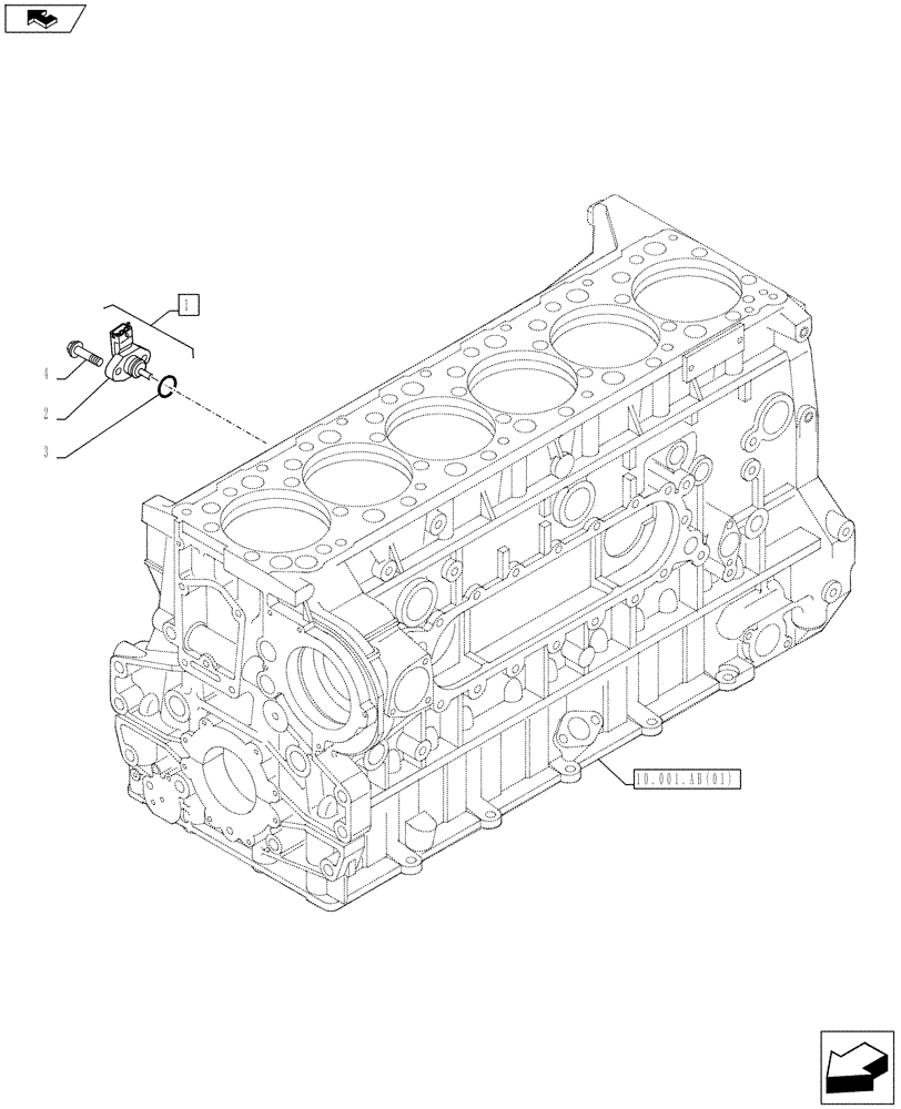 Схема запчастей Case IH F3BFE613E A003 - (55.013.AD) - ENGINE, SENSOR (55) - ELECTRICAL SYSTEMS
