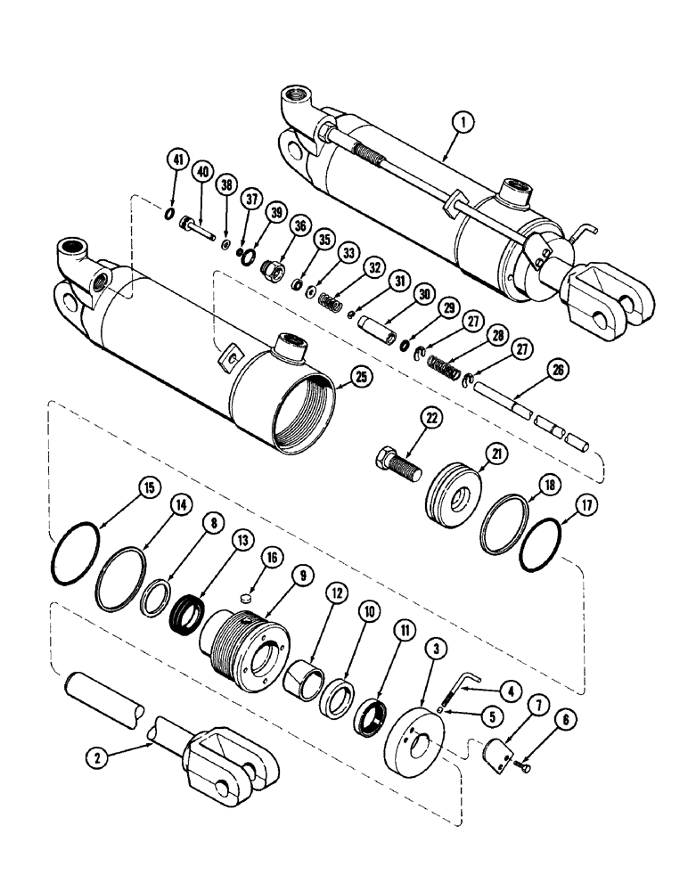 Схема запчастей Case IH 1896 - (8-314) - G33769 REMOTE HYDRAULIC CYLINDER, 4 INCH BORE (102 MM) X 8 INCH STROKE (203 MM) (08) - HYDRAULICS
