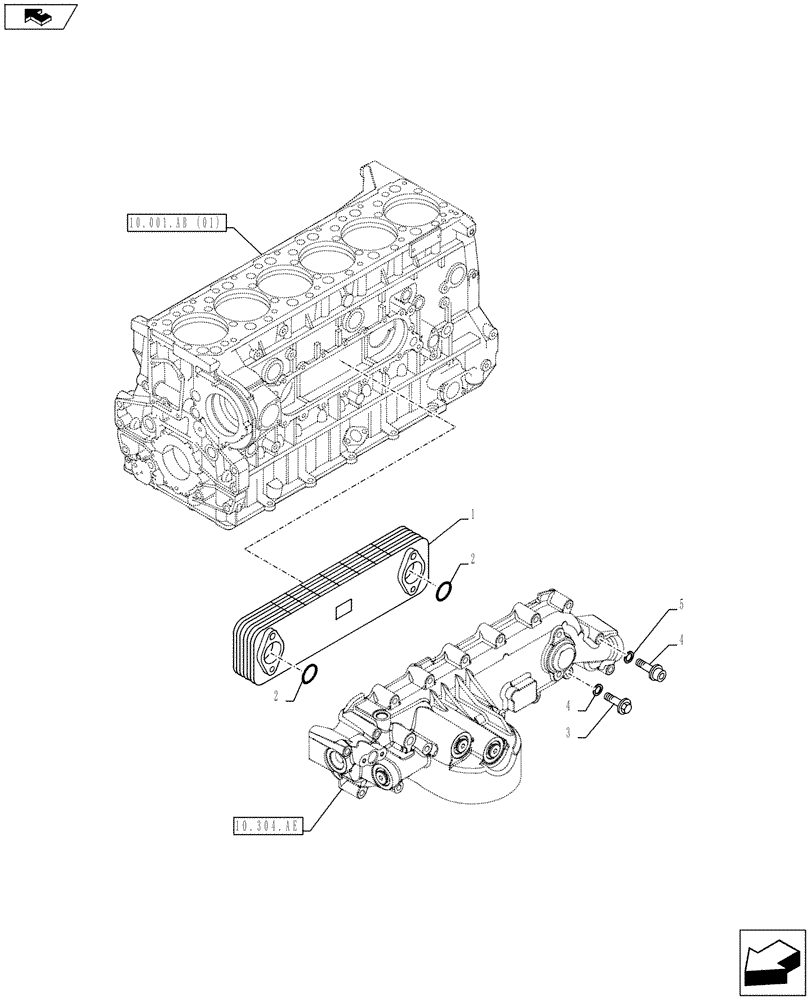 Схема запчастей Case IH F3BFE613E A003 - (10.408.AC) - ENGINE, OIL COOLER (10) - ENGINE