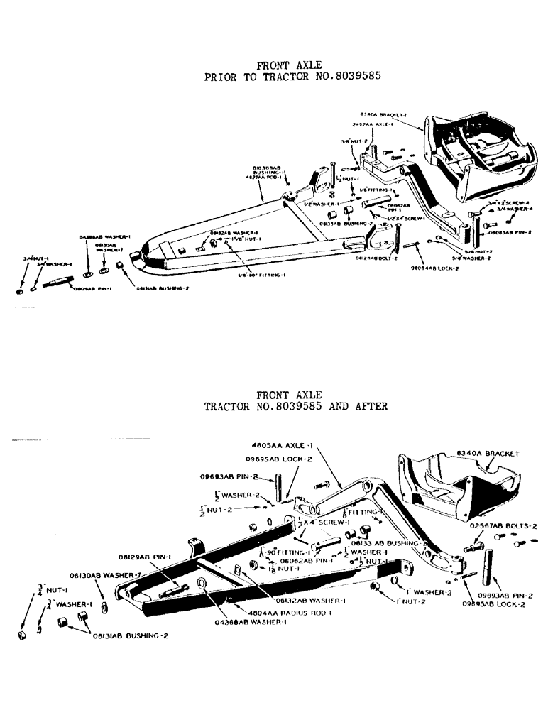 Схема запчастей Case IH 500-SERIES - (074) - FRONT AXLE (06) - POWER TRAIN
