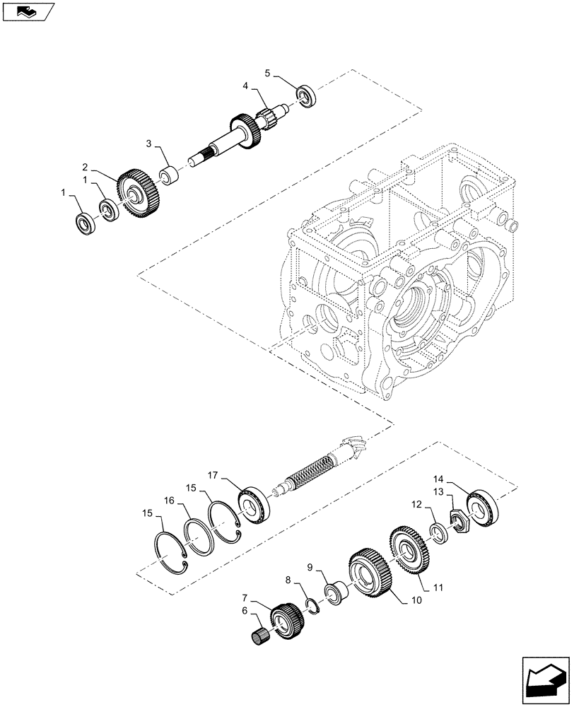 Схема запчастей Case IH FARMALL 35A - (21.140.050[02]) - RANGE GEAR, SHAFT, MECHANICAL TRANSMISSION, 4WD (21) - TRANSMISSION
