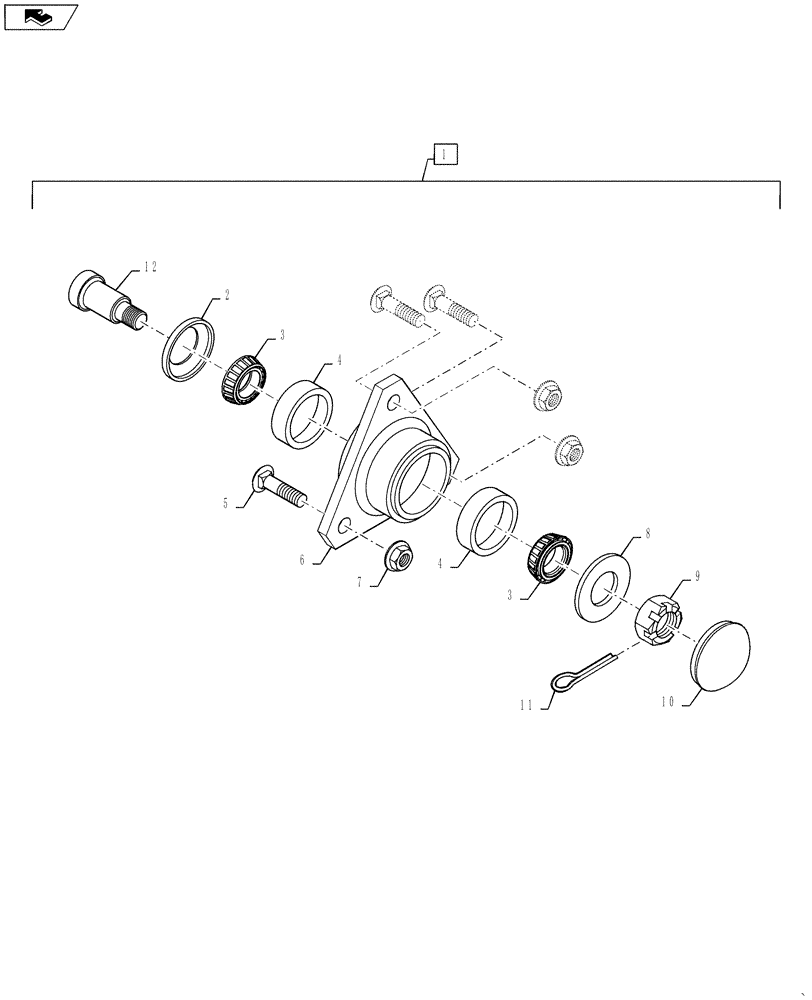 Схема запчастей Case IH 825 - (77.105.AG[05]) - ROW CLEANER HUB ASSEMBLY (77) - SEEDING/PLANTING
