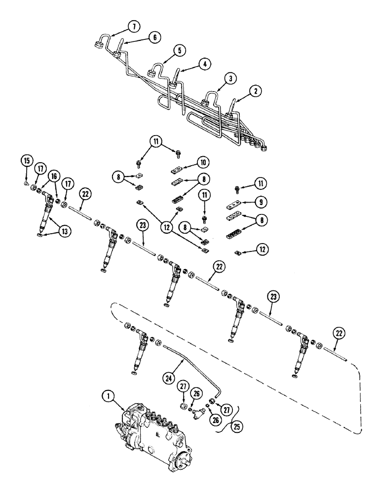 Схема запчастей Case IH 2594 - (3-08) - FUEL INJECTION SYSTEM, 504BDT DIESEL ENGINE (03) - FUEL SYSTEM