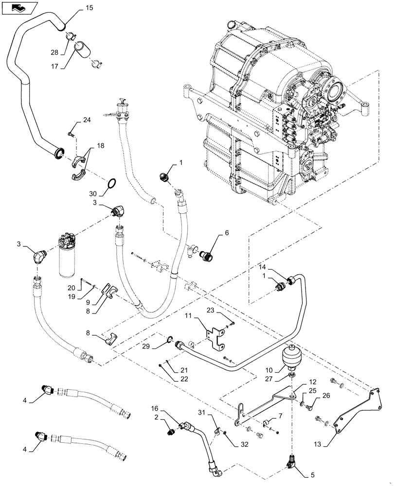 Схема запчастей Case IH STEIGER 500 - (21.105.AQ[02]) - TRANSMISSION LUBRICATION (21) - TRANSMISSION
