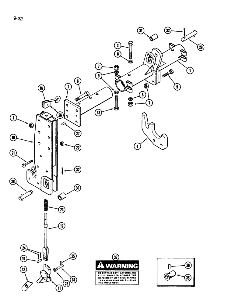 Схема запчастей Case IH 3394 - (9-022) - QUICK HITCH COUPLER, CATEGORY II AND III (09) - CHASSIS/ATTACHMENTS