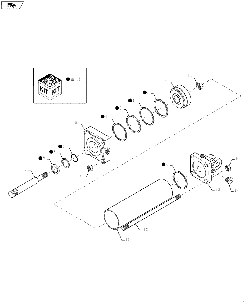 Схема запчастей Case IH 825 - (35.746.AB[01]) - MARKER MIDWAY HYDRAULIC CYLINDER (35) - HYDRAULIC SYSTEMS