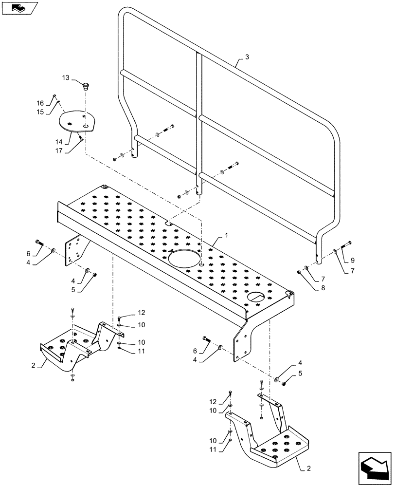 Схема запчастей Case IH 2240 - (90.118.AC[02]) - MID PLATFORM (90) - PLATFORM, CAB, BODYWORK AND DECALS