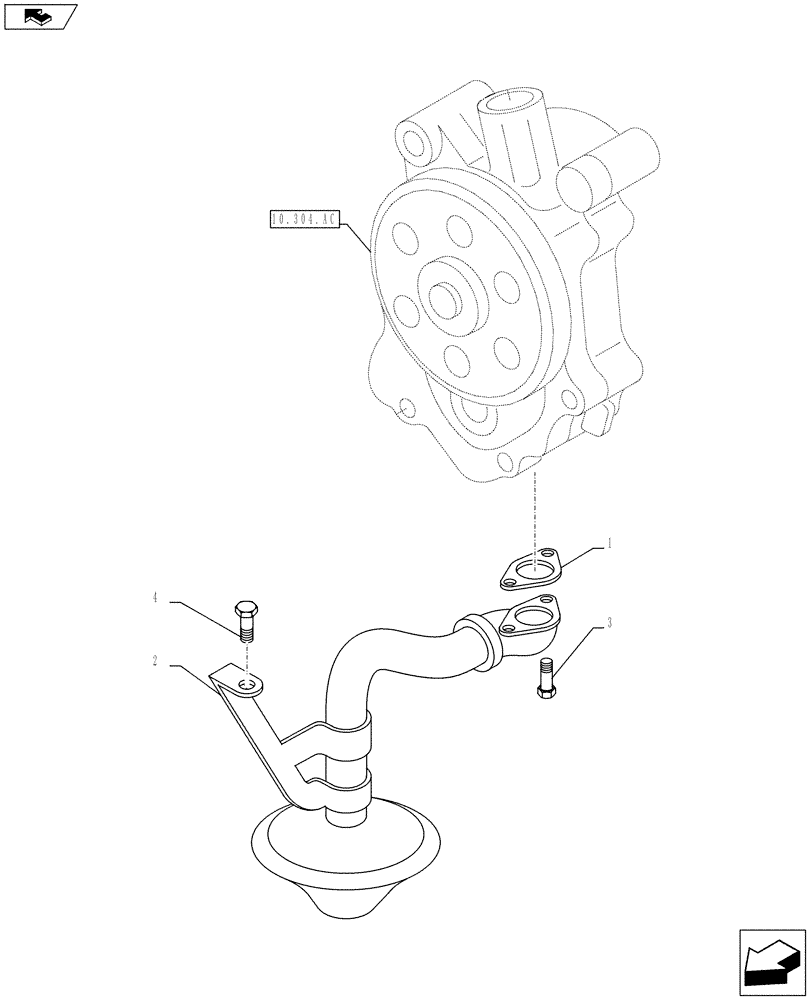 Схема запчастей Case IH F3BFE613E A015 - (10.304.AL) - ENGINE OIL, SUCTION TUBE (10) - ENGINE