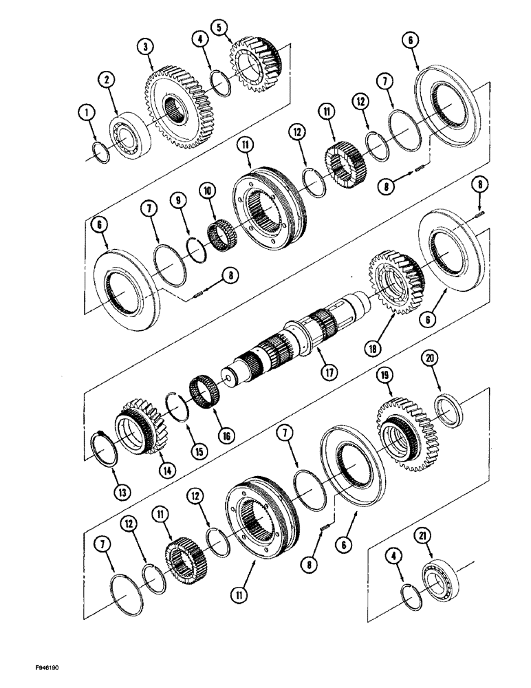 Схема запчастей Case IH 9280 - (6-059U) - SYNCHROSHIFT TRANSMISSION ASSEMBLY 3RD SHAFT ASSEMBLY (06) - POWER TRAIN