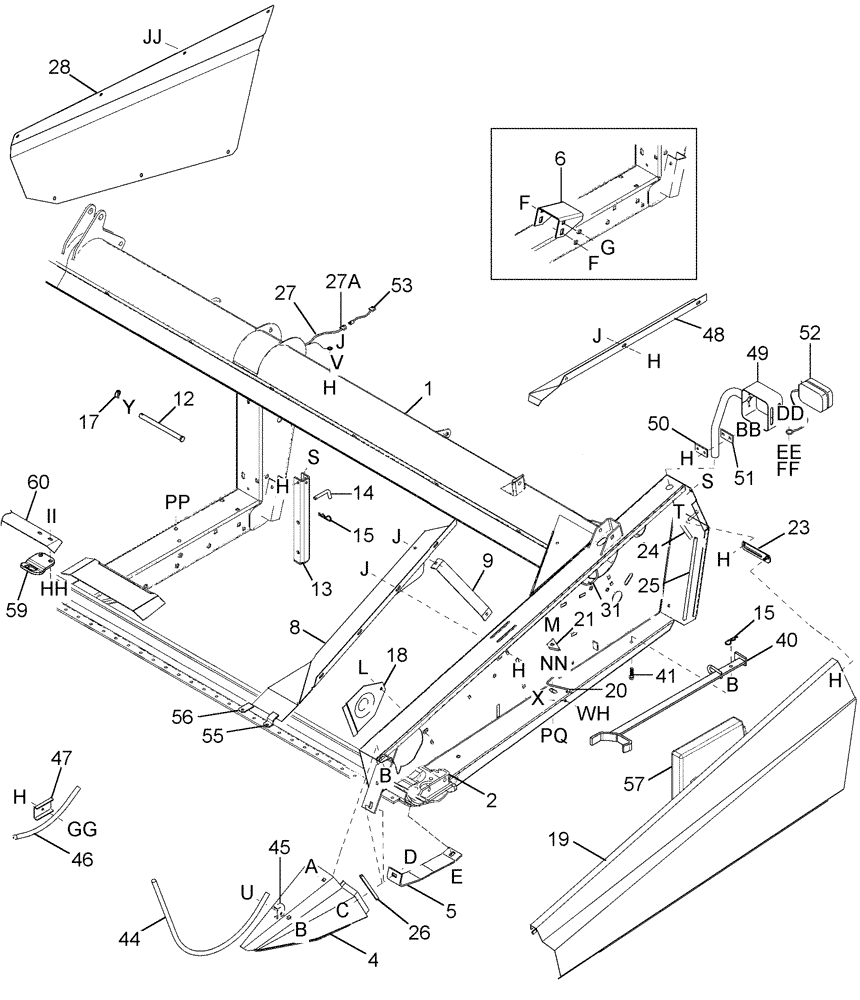Схема запчастей Case IH 2062 - (09-01) - MAIN FRAME, LIGHTS AND ATTACHMENTS (03) - CHASSIS/MOUNTED EQUIPMENT