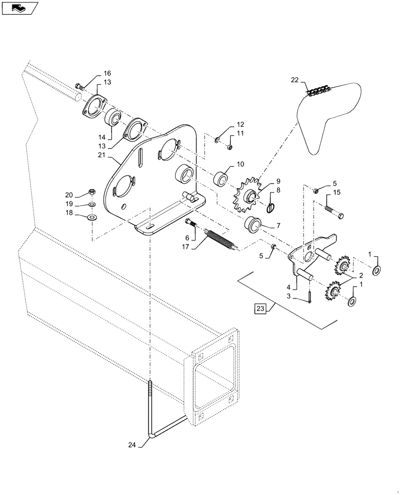 Схема запчастей Case IH 825 - (61.901.AB[01]) - CONTACT DRIVE ASSEMBLY (61) - METERING SYSTEM