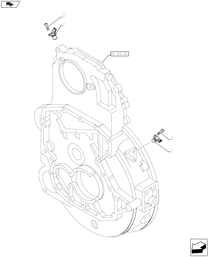 Схема запчастей Case IH F3BFE613E A003 - (55.015.AC) - ENGINE, SENSOR (55) - ELECTRICAL SYSTEMS