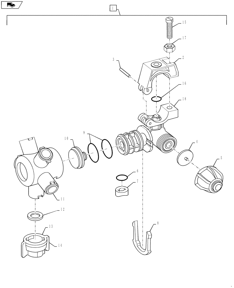 Схема запчастей Case IH 2240 - (78.110.AM[01]) - 5 WAY NOZZLE, ARAG (78) - SPRAYING