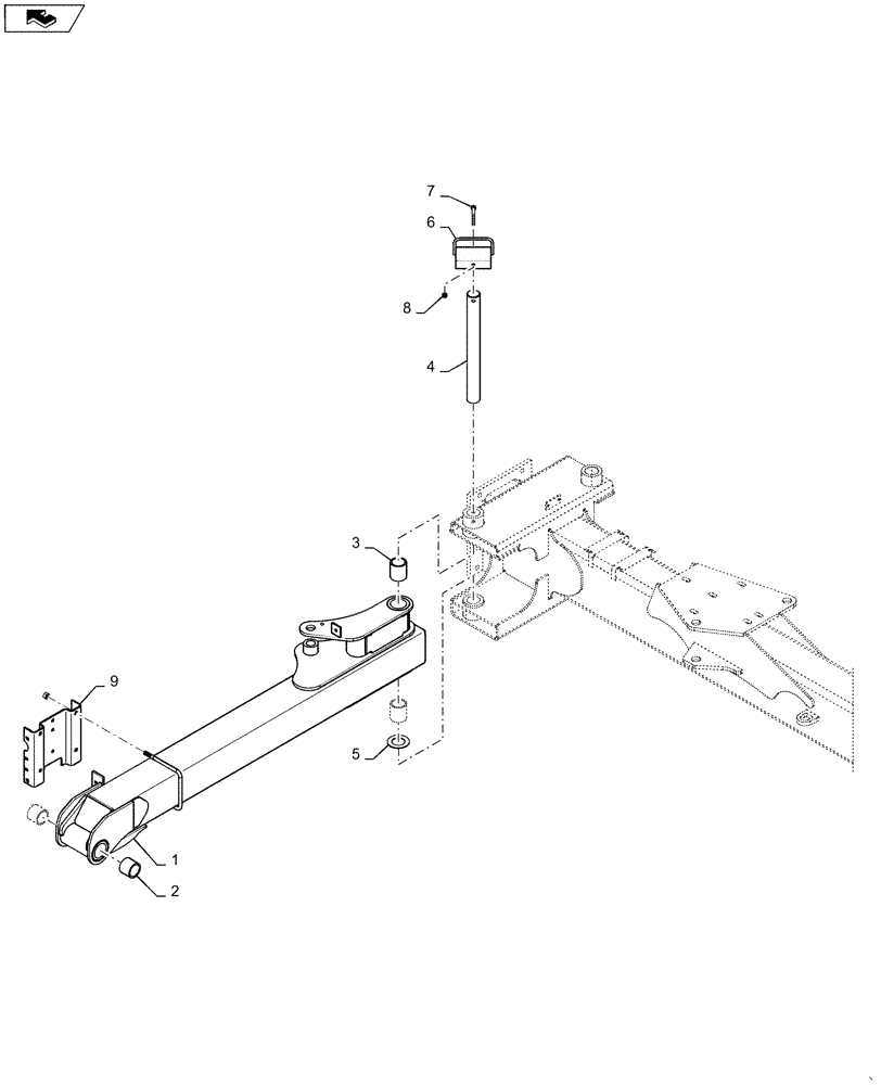 Схема запчастей Case IH 1255 - (39.100.AN[03]) - INNER WING RIGHT FOR 16 ROW (39) - FRAMES AND BALLASTING