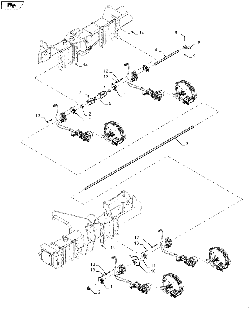 Схема запчастей Case IH 1255 - (61.901.AF[02]) - SEED METER, CABLE DRIVEN SHAFT, OUTER LEFT FOR 12 ROW (61) - METERING SYSTEM