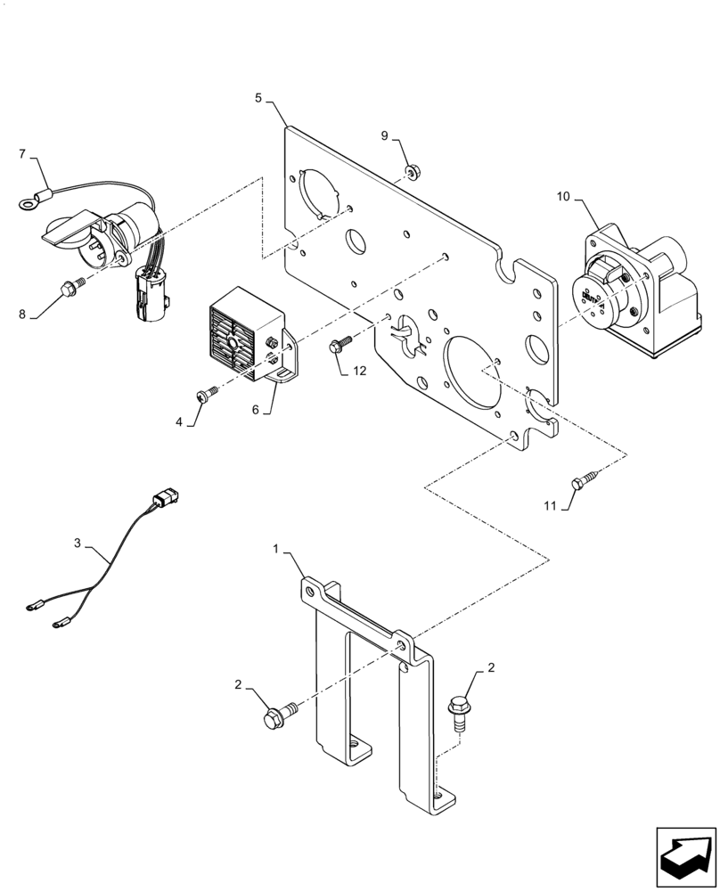 Схема запчастей Case IH MAGNUM 200 - (55.100.DO[03]) - IMPLEMENT CONNECTORS & MOUNTING (55) - ELECTRICAL SYSTEMS