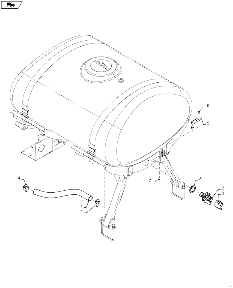Схема запчастей Case IH 1255 - (63.100.AF[03]) - LIQUID FERTILIZER TANK QUICK FILL FOR 12 ROW (63) - CHEMICAL APPLICATORS