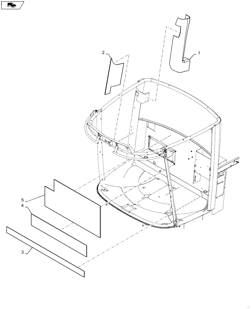 Схема запчастей Case IH WD1203 - (90.105.CU) - NOISE PROTECTION, CAB (90) - PLATFORM, CAB, BODYWORK AND DECALS
