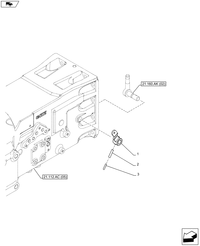 Схема запчастей Case IH FARMALL 115C - (21.160.AH[02]) - VAR - 744763 - CREEPER, LEVER (20X12) (21) - TRANSMISSION