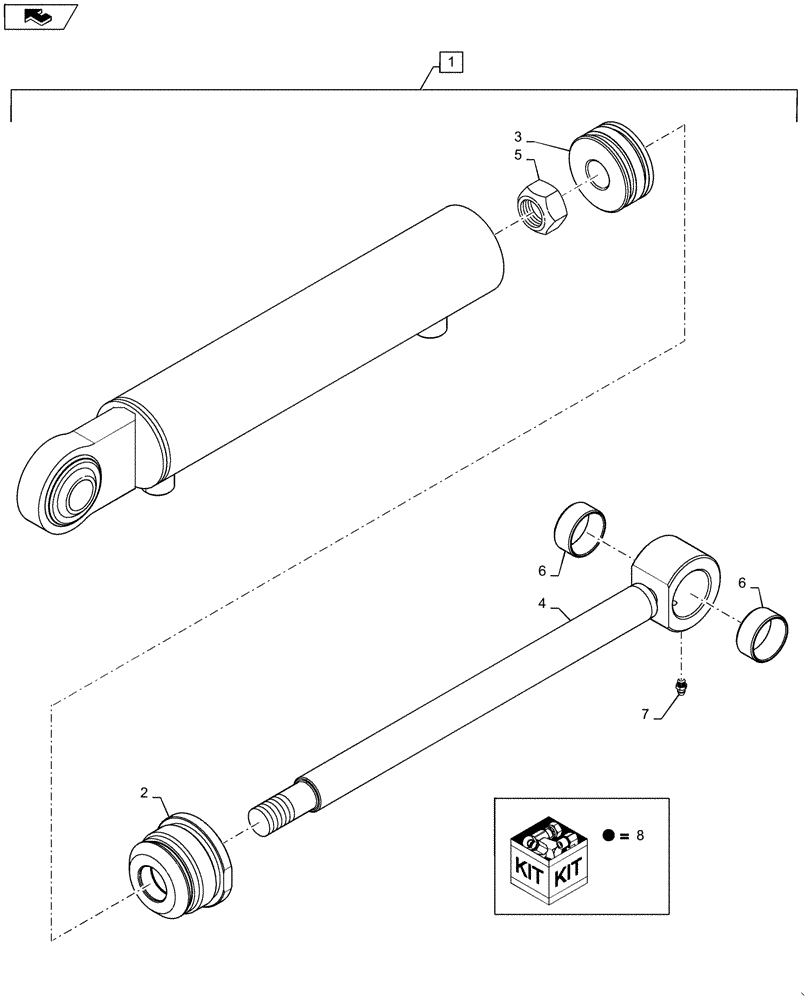 Схема запчастей Case IH WD1203 - (35.905.AB[02]) - LIFT CYLINDER, HEADER, FRONT (35) - HYDRAULIC SYSTEMS
