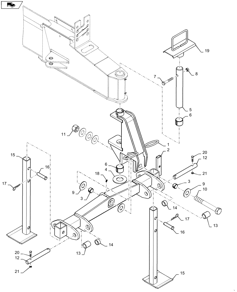 Схема запчастей Case IH 1255 - (39.110.AB[03]) - HITCH 2 POINT FOR 24 ROW (39) - FRAMES AND BALLASTING