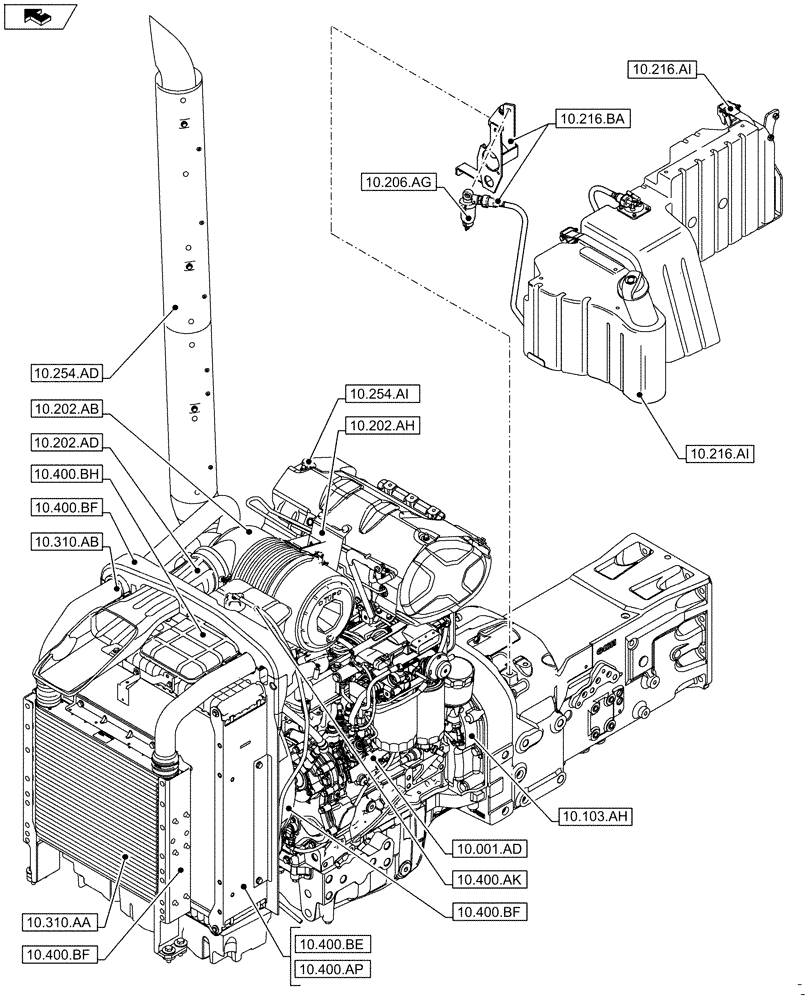 Схема запчастей Case IH FARMALL 85C - (10.000.00[03]) - SECTION INDEX - ENGINE (10) - ENGINE