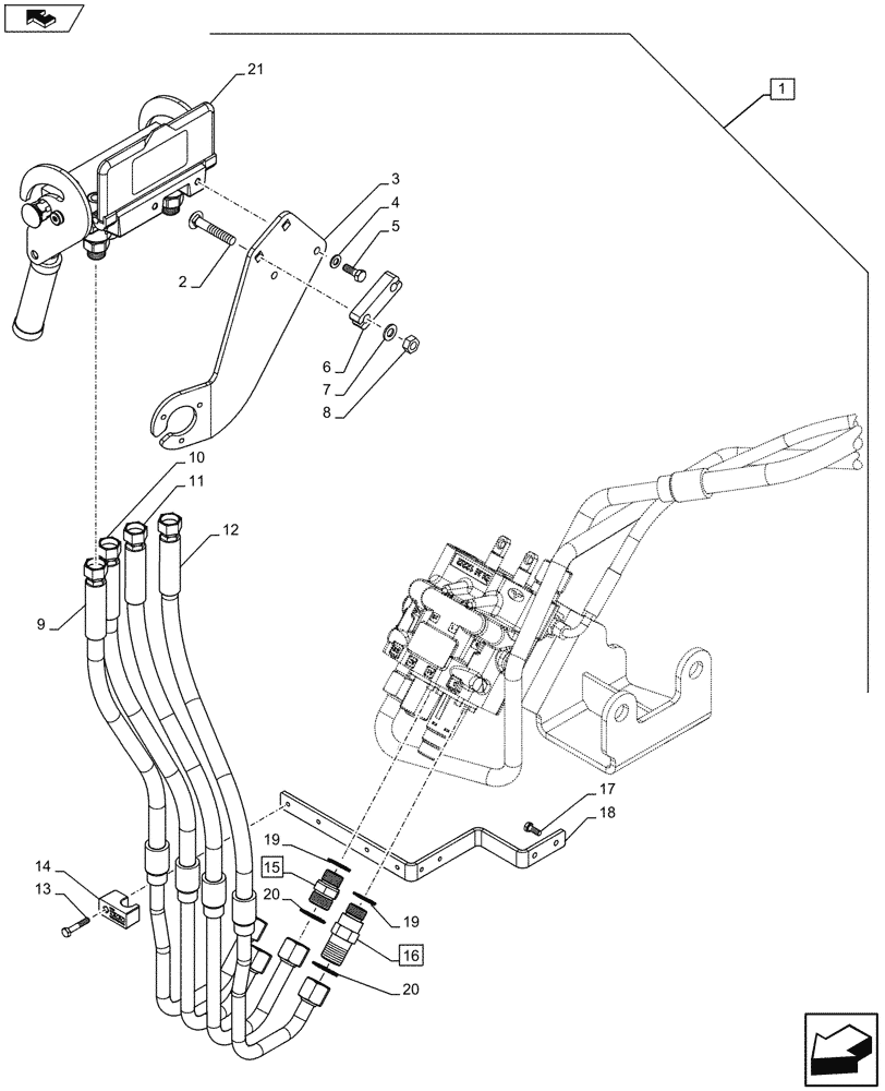 Схема запчастей Case IH FARMALL 105U - (88.082.AA[02]) - DIA KIT, FRONT LOADER, BUCKET, ISO (88) - ACCESSORIES