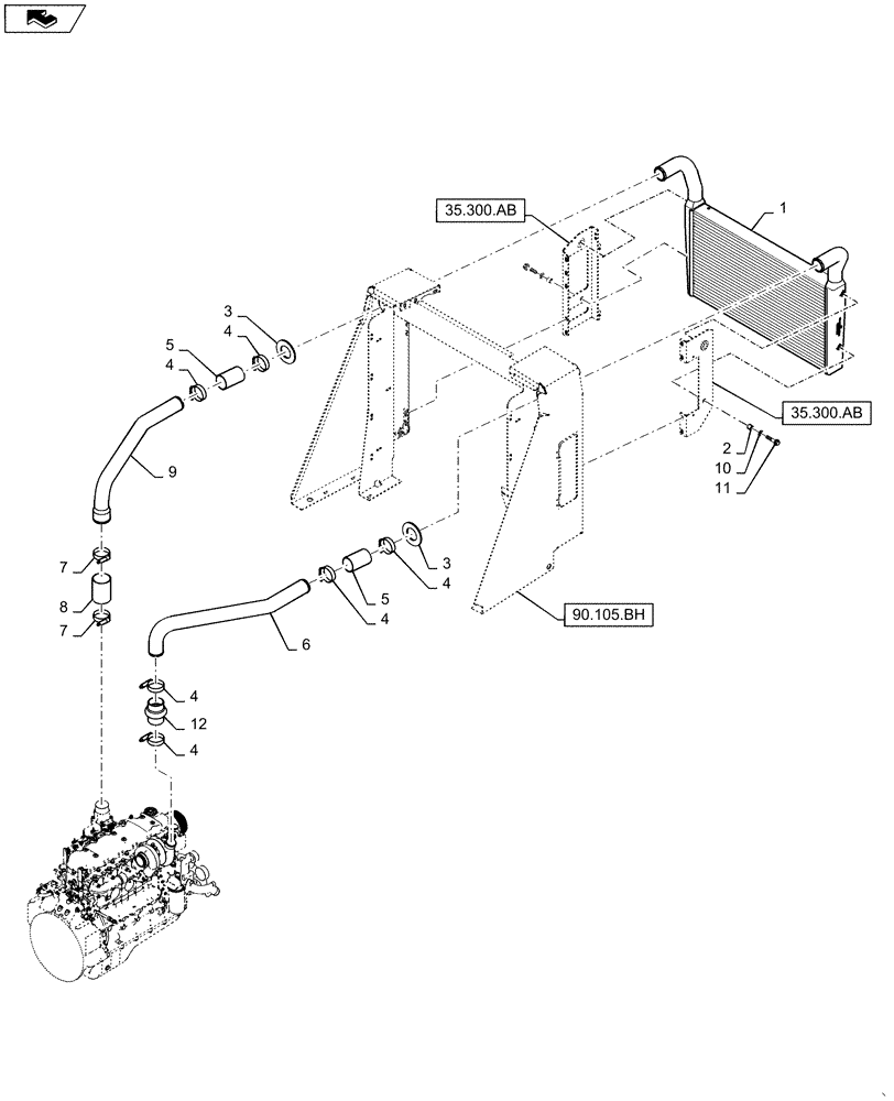 Схема запчастей Case IH WD1203 - (10.310.AA) - INTERCOOLER (10) - ENGINE