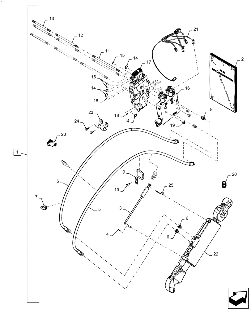 Схема запчастей Case IH MAGNUM 235 - (88.035.11) - DIA KIT, HYDRAULIC TOP LINK - CLAW (88) - ACCESSORIES